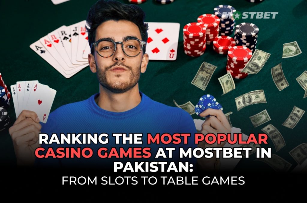 A visual ranking of popular casino games at Mostbet in Pakistan, highlighting user favorites and trends.